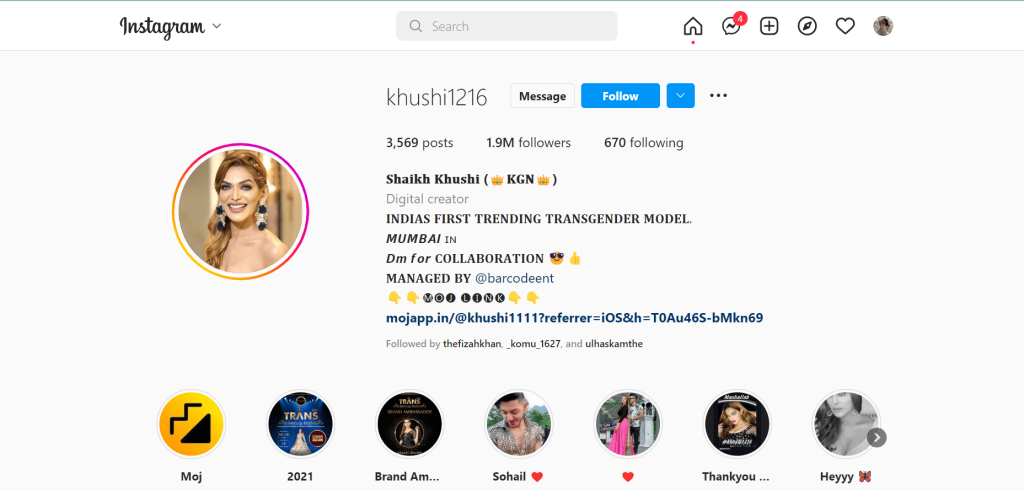 Khushi Shaikh Instagram ID