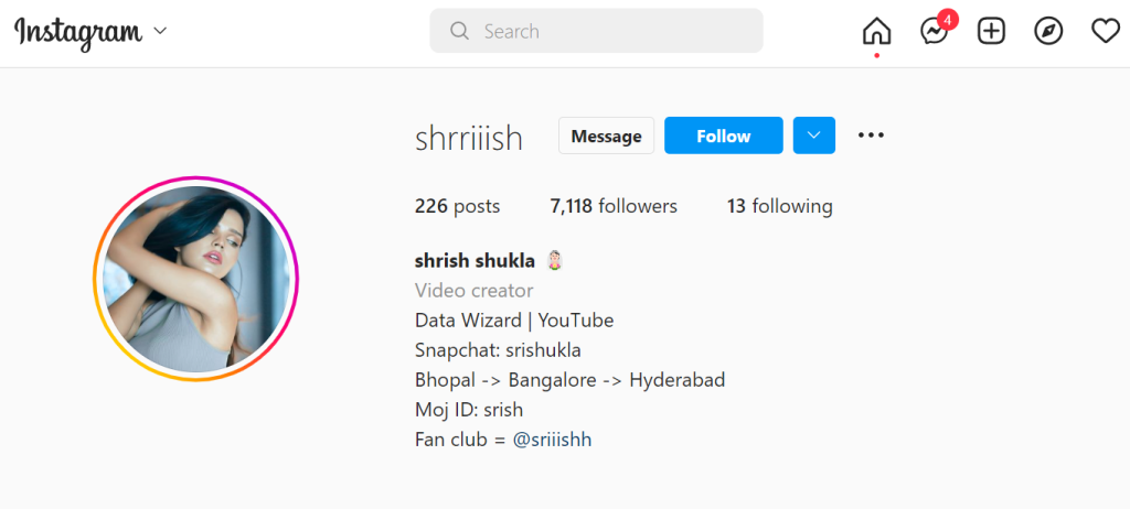 Sriiishh Instagram