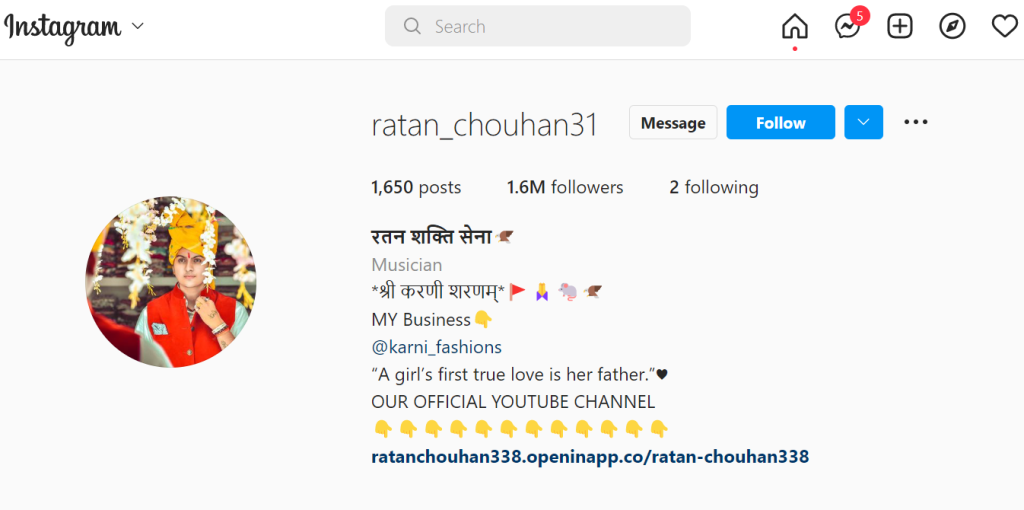 Ratan Chauhan Instagram