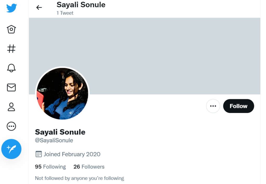 Sayali Sonule Tweeter Acount